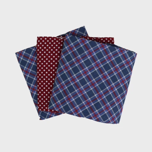 Sophos Handkerchiefs Blue Check/Red Spot 3 Pack