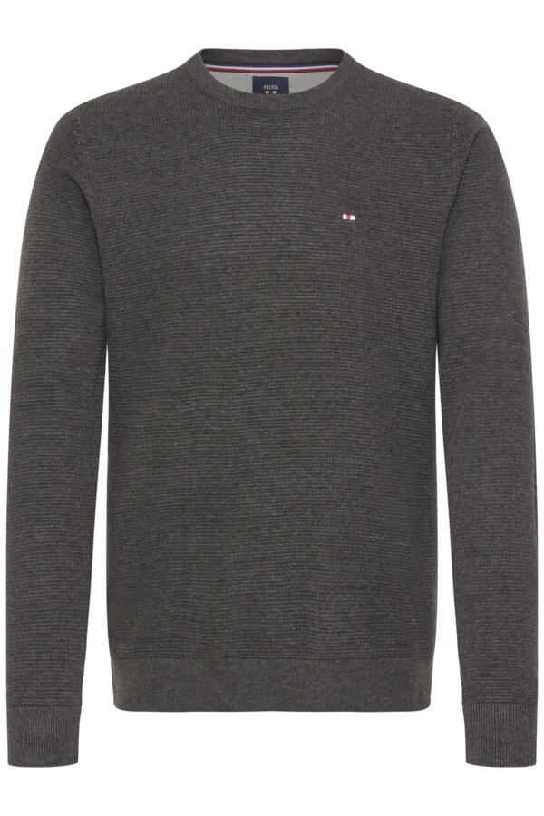 FQ1924 Crew Neck Waffle Charcoal Jumper