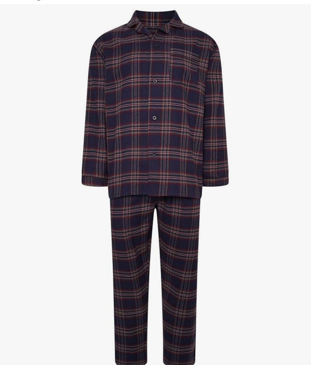 Forge original long sleeve pyjama set - wine checked