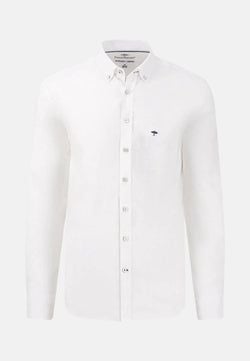 Fynch-Hatton Long Sleeve White Oxford Shirt