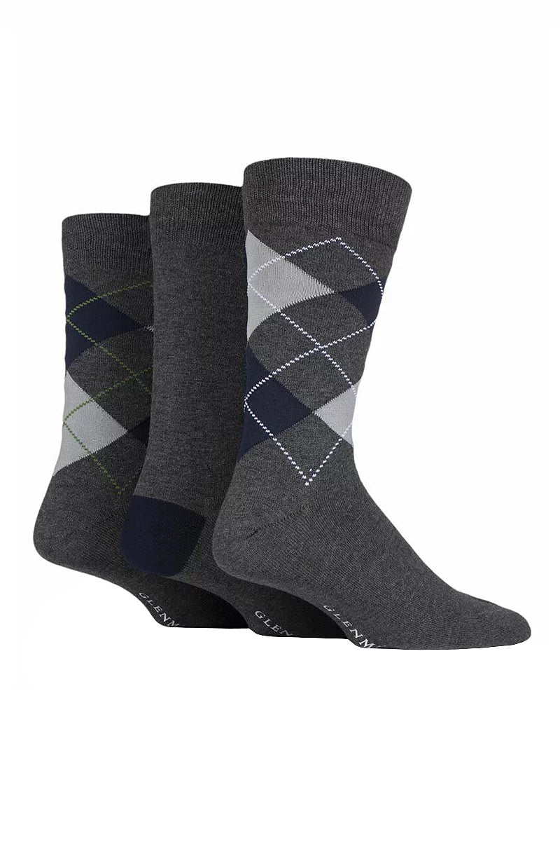 Glenmuir 1891 grey diamond 3 pack