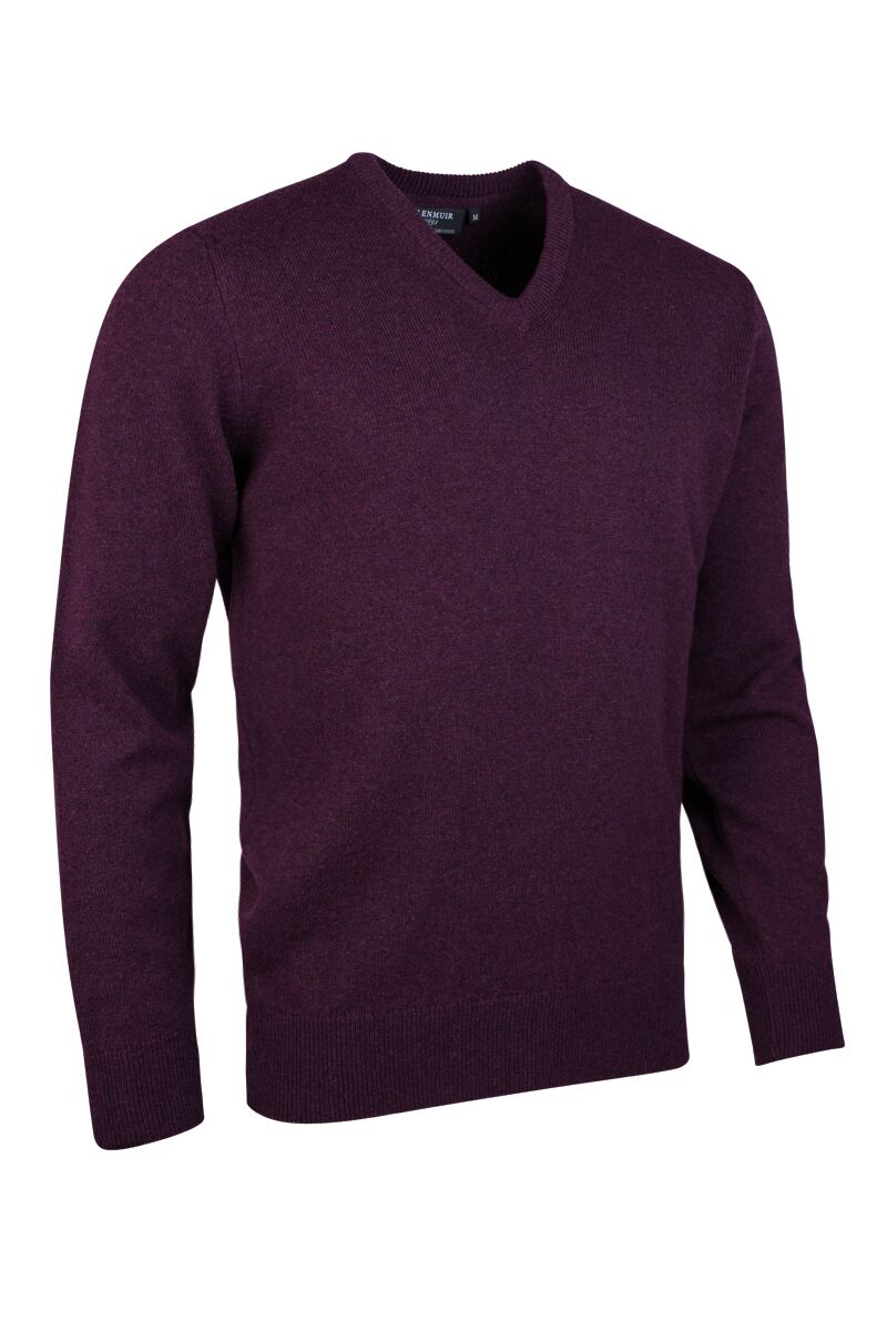 Glenmuir Lambswool V-Neck Black Grape