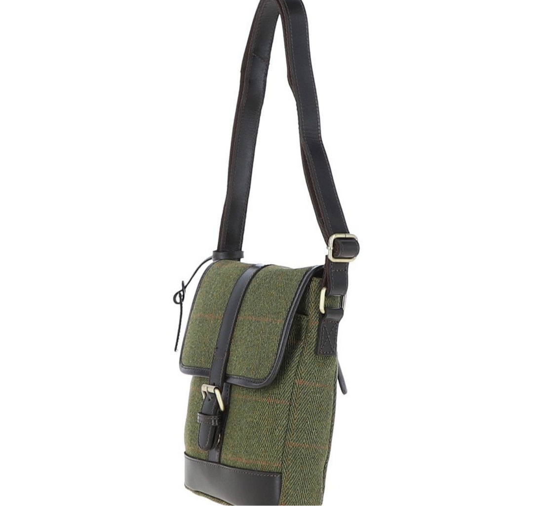Ashwood Leather Toby Body Bag- Brown/Green