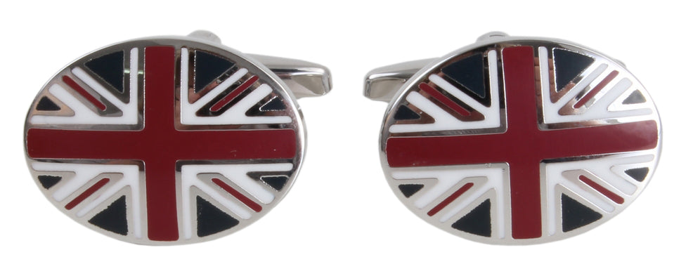 Union Jack Oval Flag Cufflink