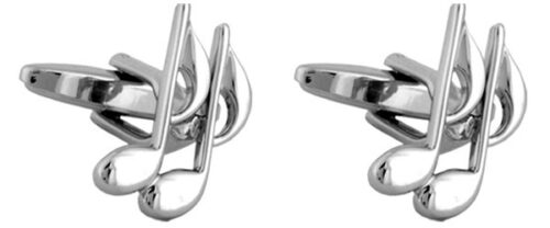 Quaver Note Rhodium Plate Cufflinks