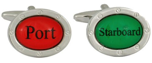 Port & Starboard Rhodium Plated Cufflinks