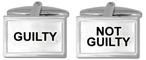 Guilty / Not Guilty Rectangle Cufflinks