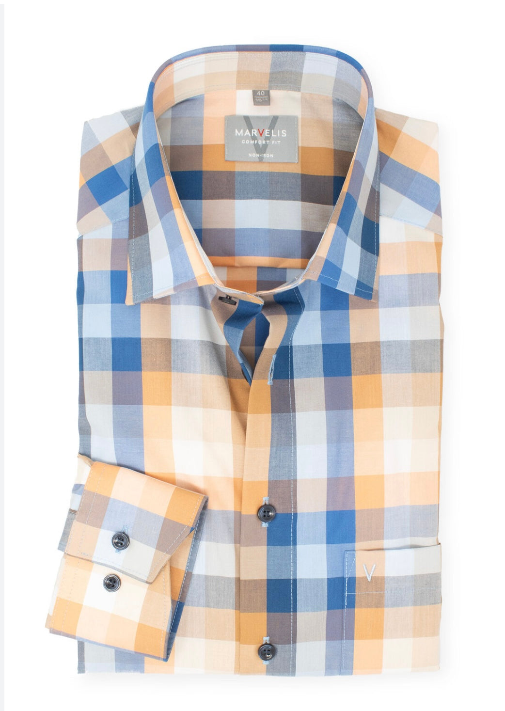 Marvelis Modern Fit Multi Check Short Sleeve Shirt