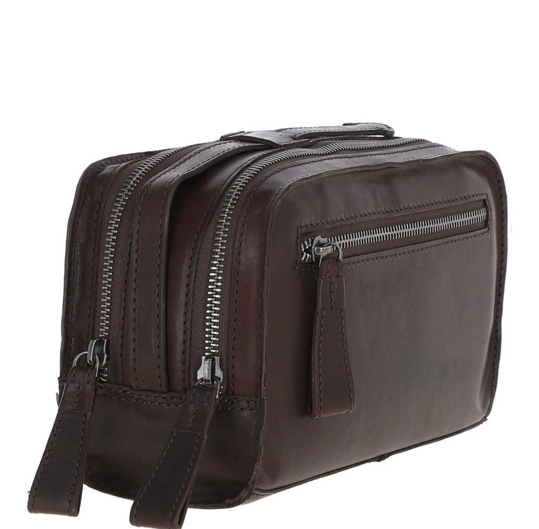 Ashwood Leather Wash Bag Brown - W77