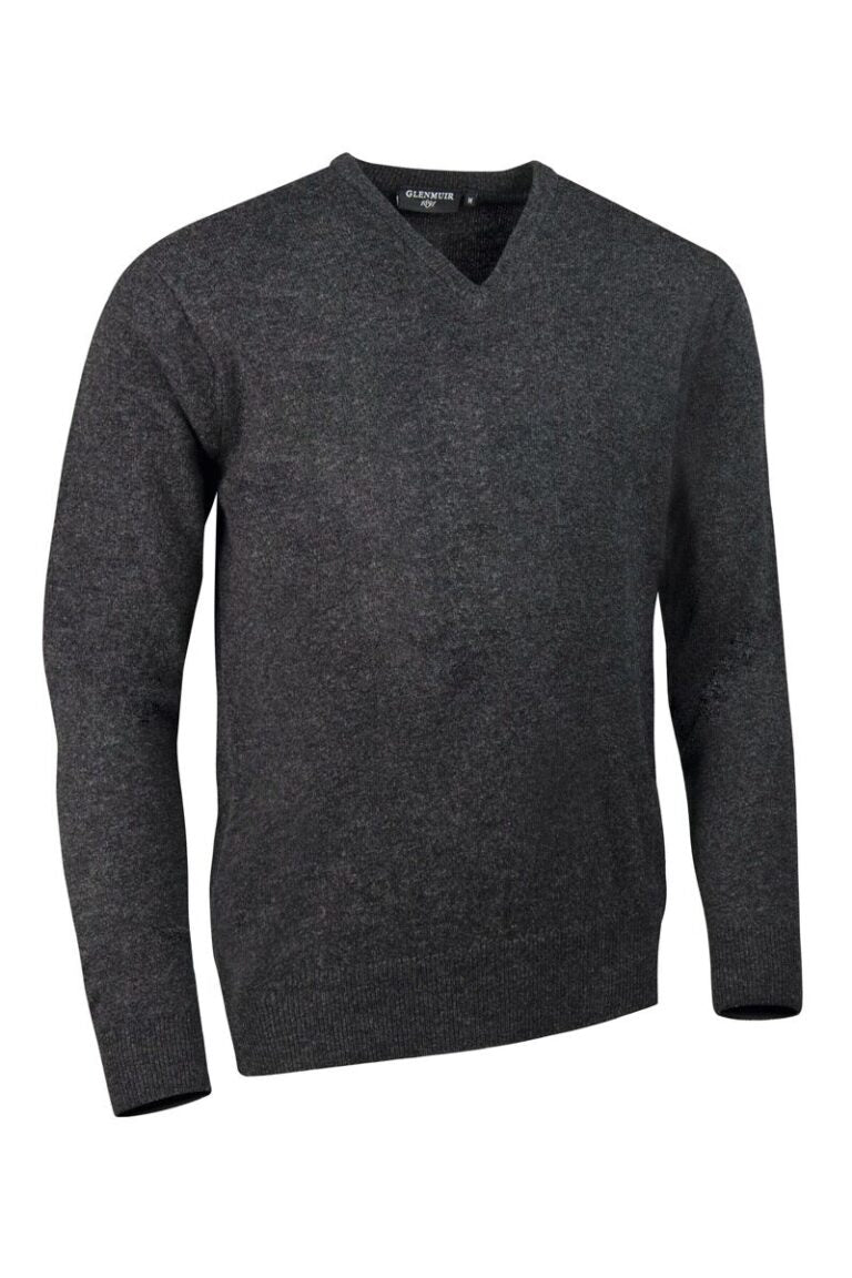 Glenmuir Lambswool V-Neck Charcoal