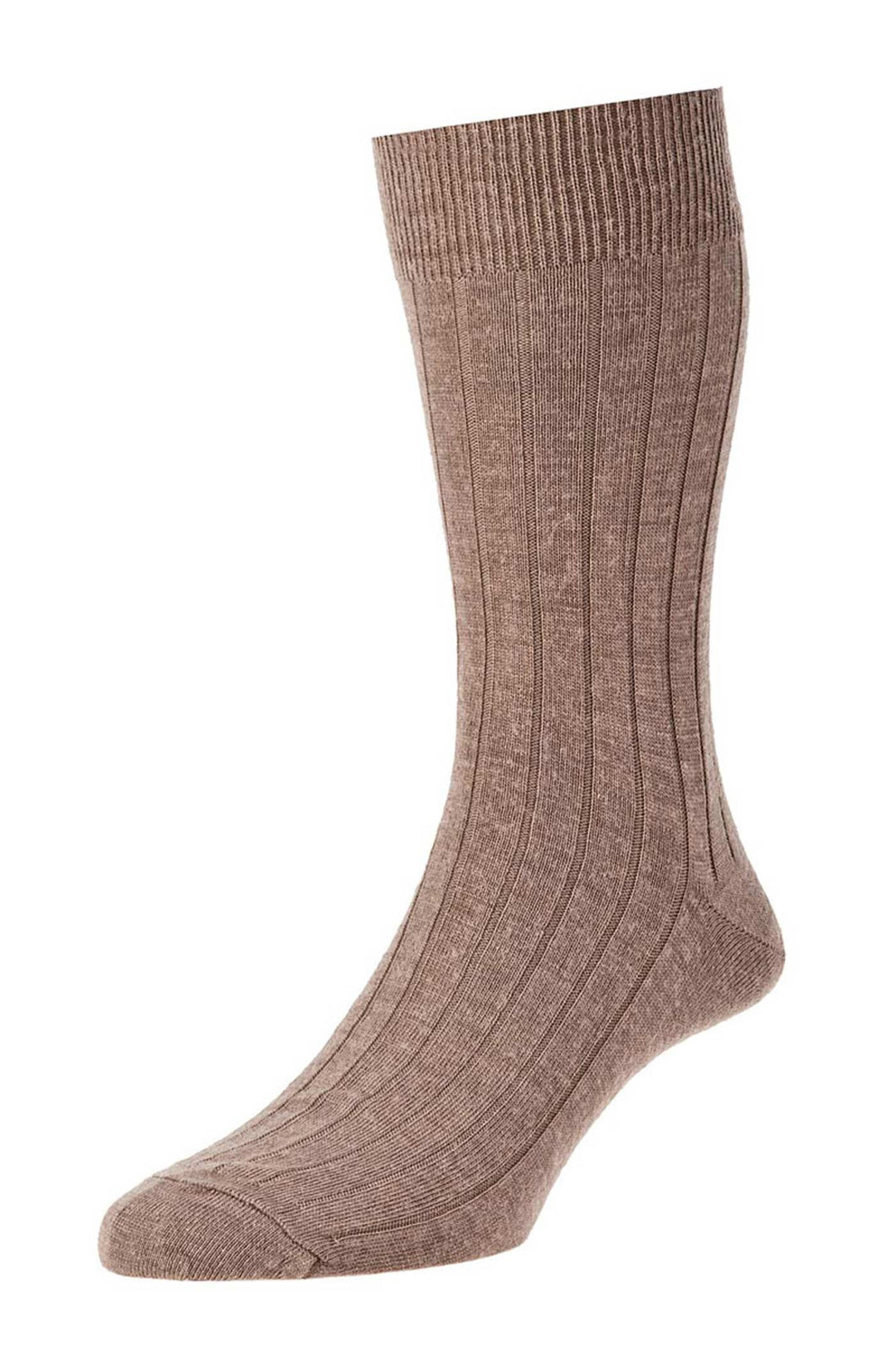 Executive Rib Sock Taupe 2 Pack
