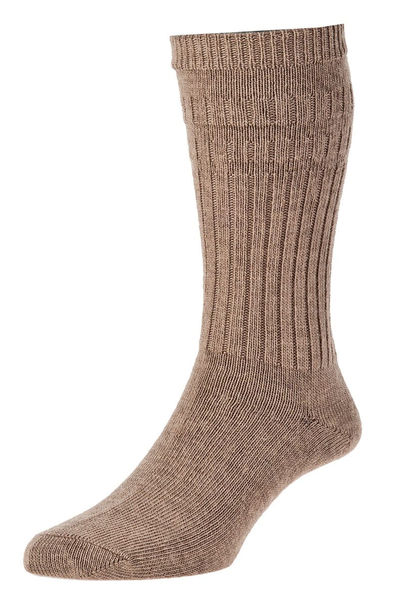 HJ Softop Thermal Taupe Wool Socks 6-11- HJ95