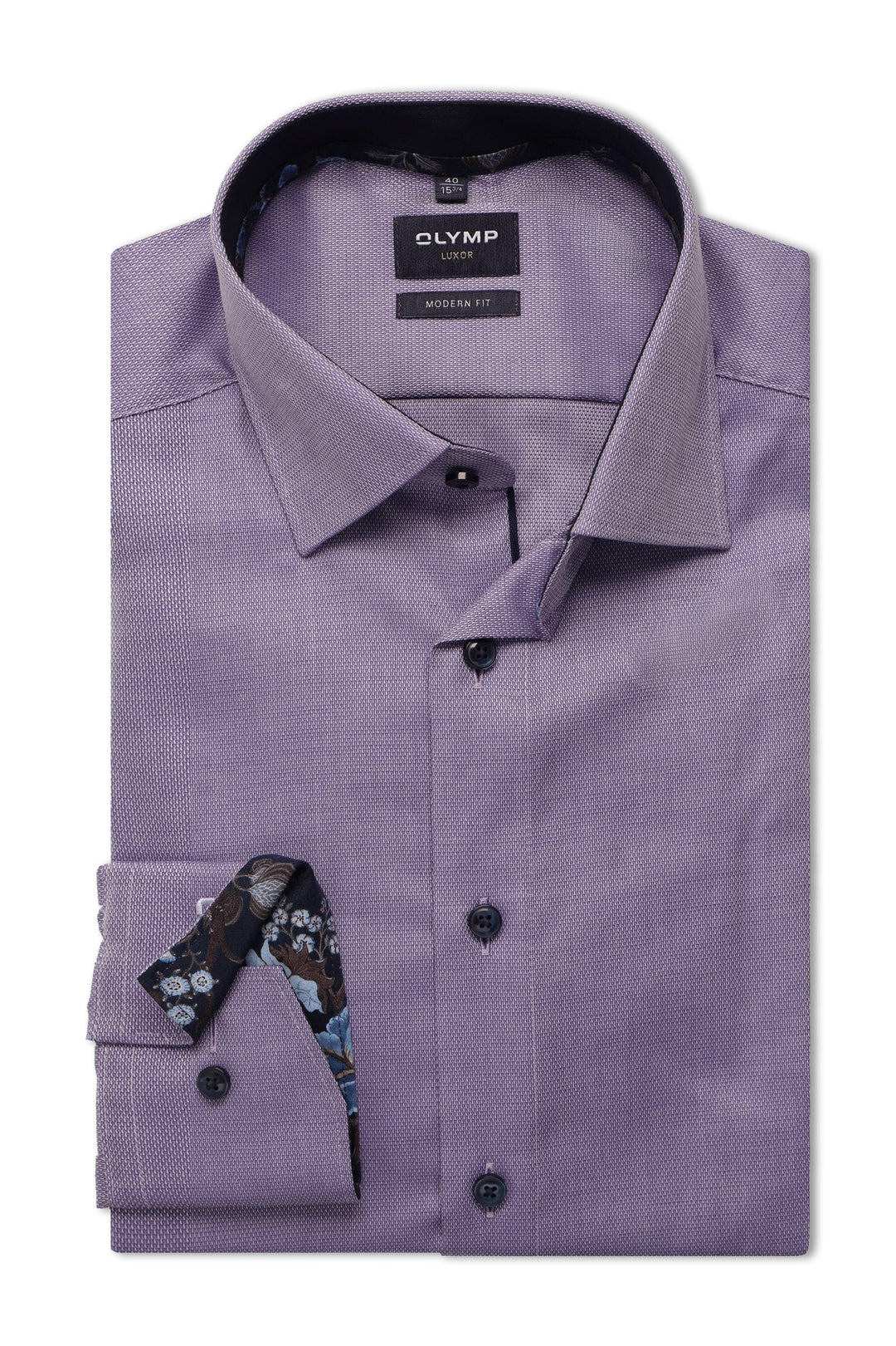 Olymp Luxor Modern Fit Purple Long Sleeve shirt