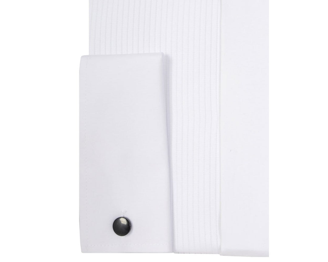 Double Two White Ribbed Piqué Dress Shirt