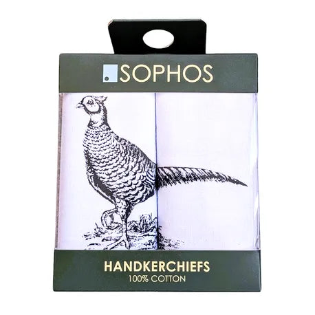 Sophos Pheasant Printed Handkerchiefs Two Pack