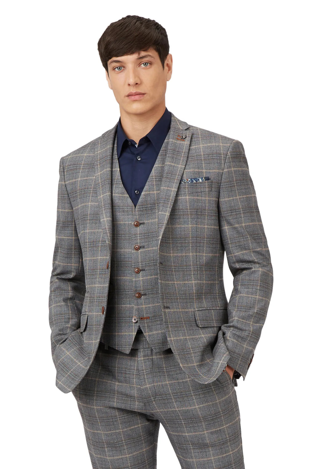 Antique Rogue Grey Check Suit Jacket
