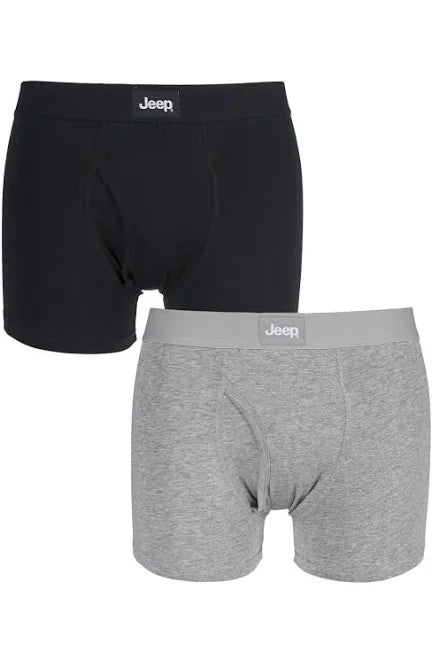 Jeep Fitted Cotton Trunks- Grey & Black Underwear- Pack of two