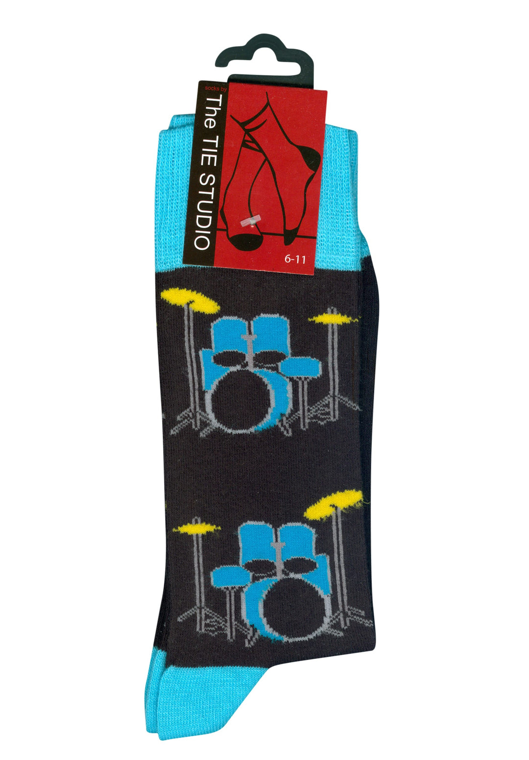 Tie Studio Blue Drums Novelty Socks