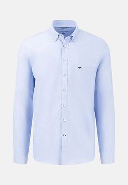 Fynch-Hatton Long Sleeve Blue Oxford Shirt