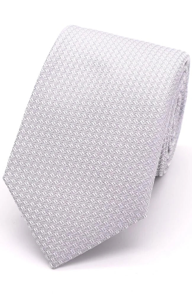 Plain textured Tie Silver