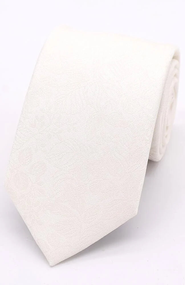 Floral Tie- Ivory
