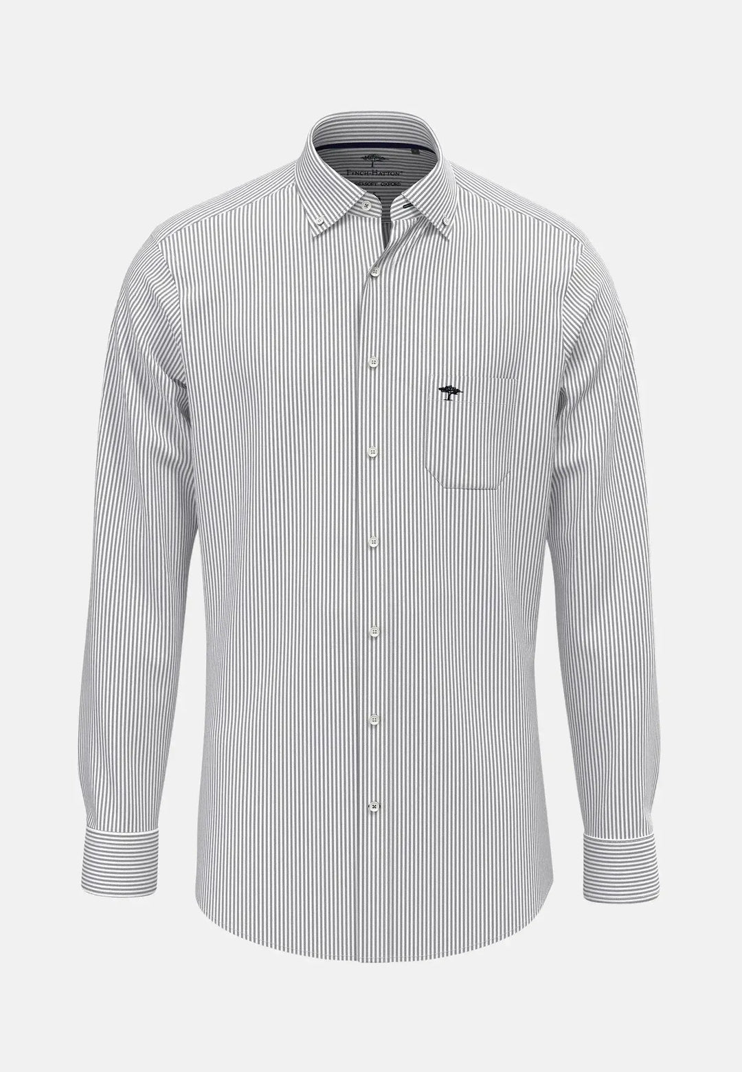 Fynch-Hatton Long Sleeve Blue Stripe Oxford Shirt