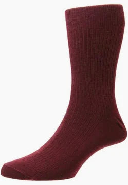 HJ Hall Softop Wool Sock Burgundy