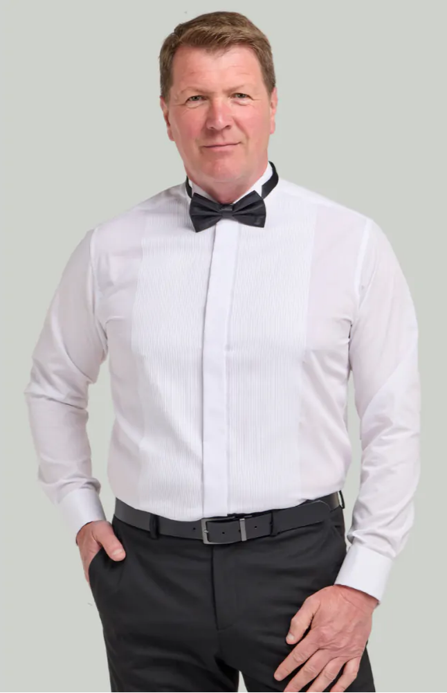 Double Two White Wing Collar Ribbed Piqué Dress Shirt – Bell and Sons Menswear Double Two White Wing Collar Ribbed Piqué Dress Shirt – Bell and Sons Menswear