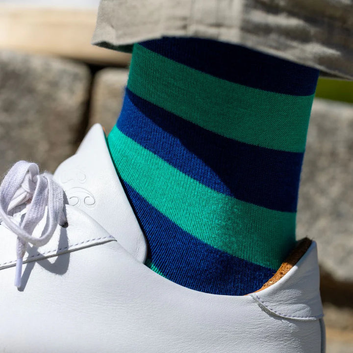 Swole Panda Lime Green Striped Bamboo Socks