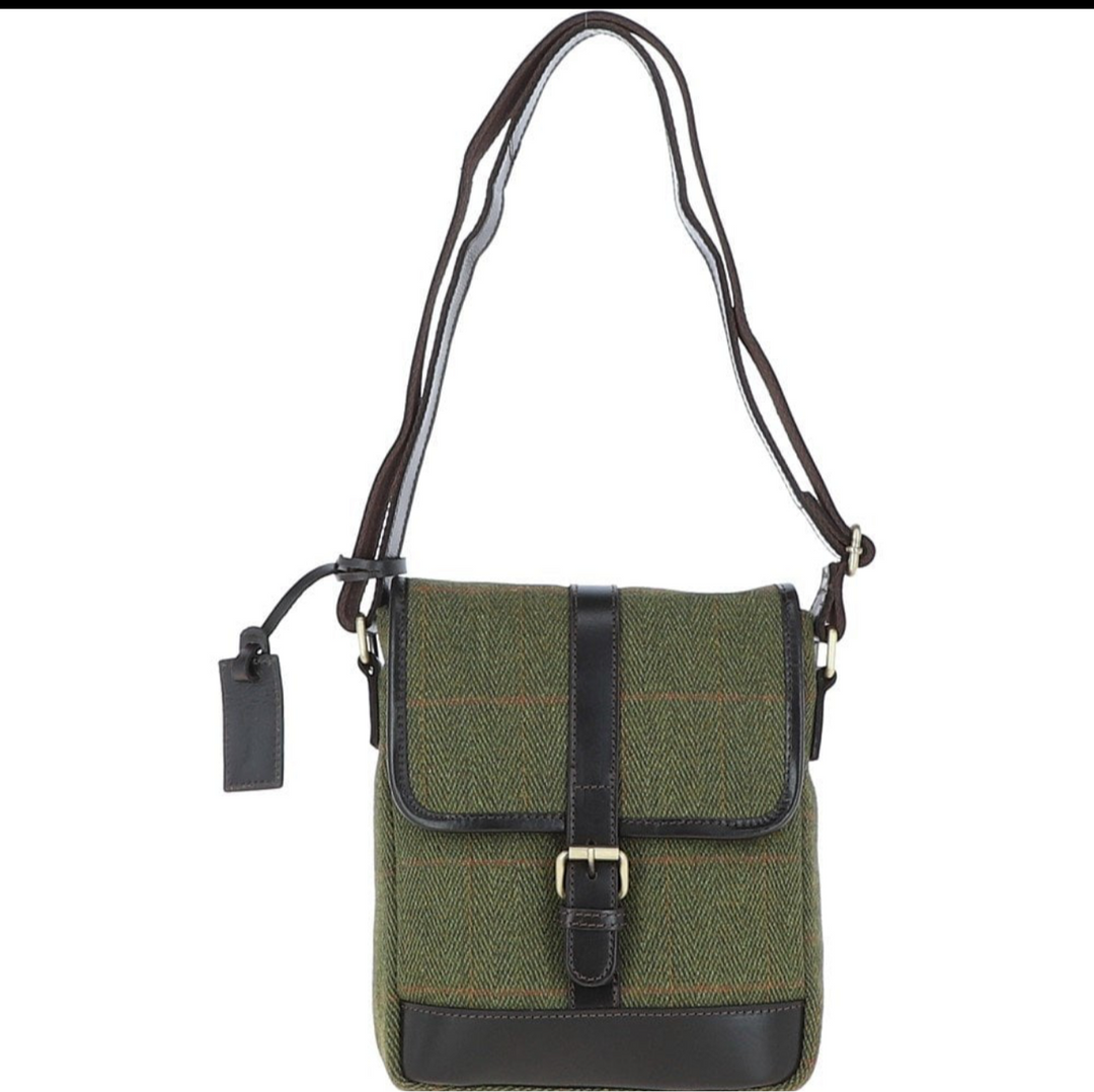 Ashwood Leather Toby Body Bag- Brown/Green