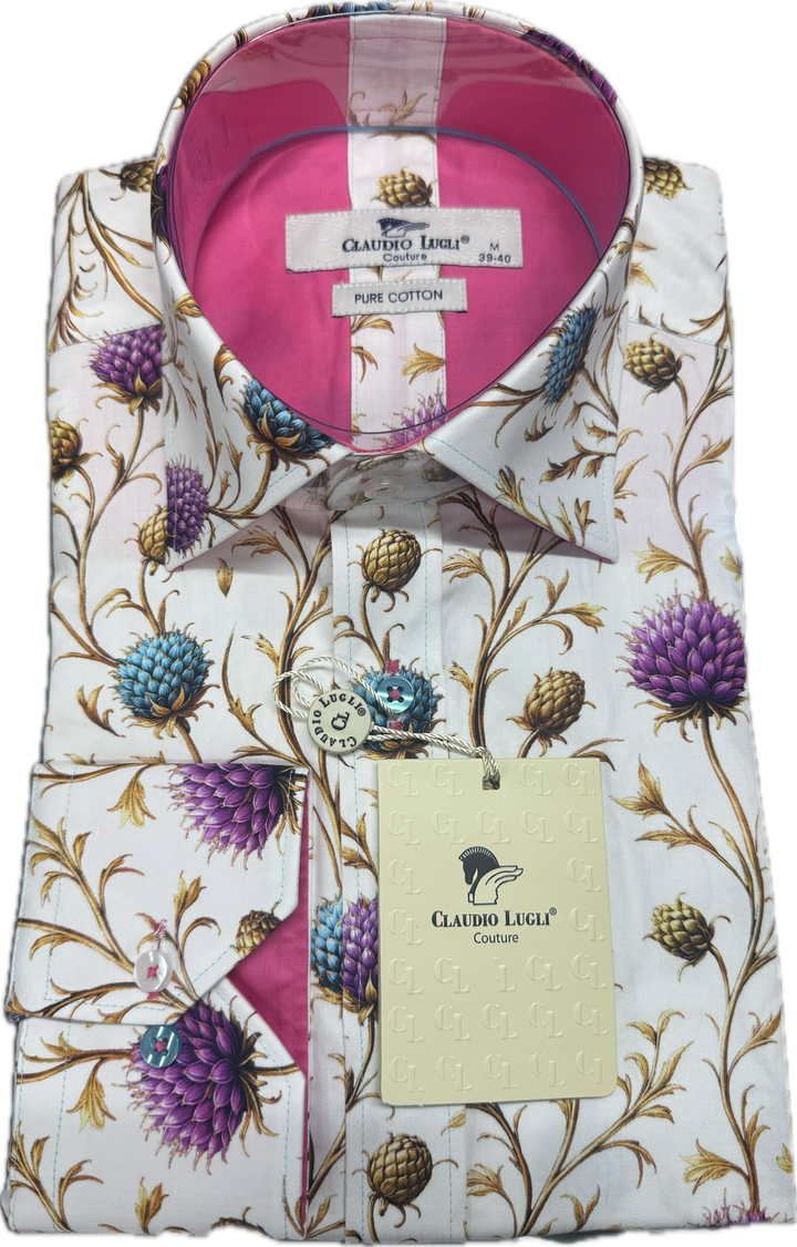 Claudio Lugli Thistles Long Sleeve Print Shirt