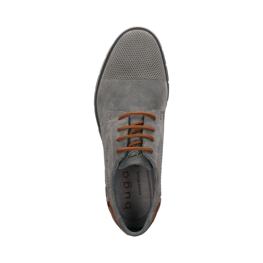 Bugatti Leather and Suede Lace Up Grey Shoe