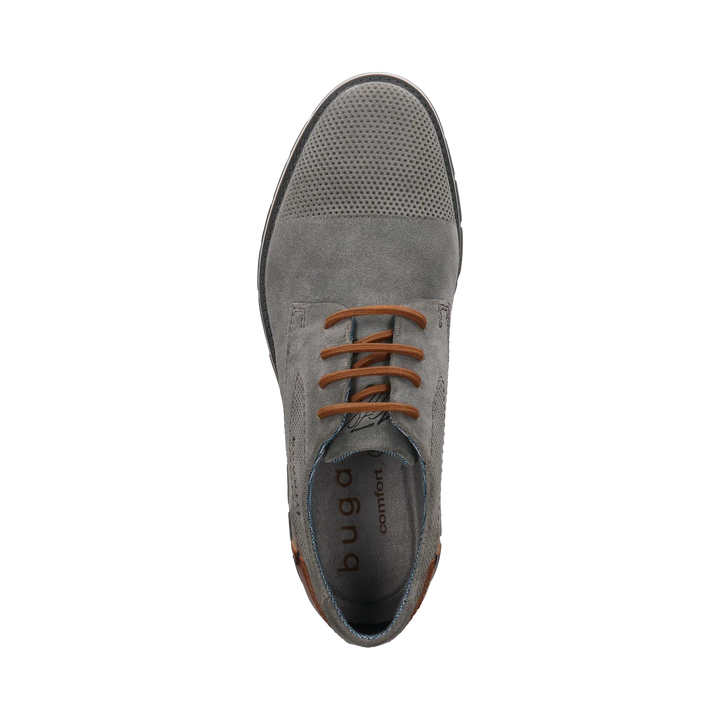 Bugatti Leather and Suede Lace Up Grey Shoe