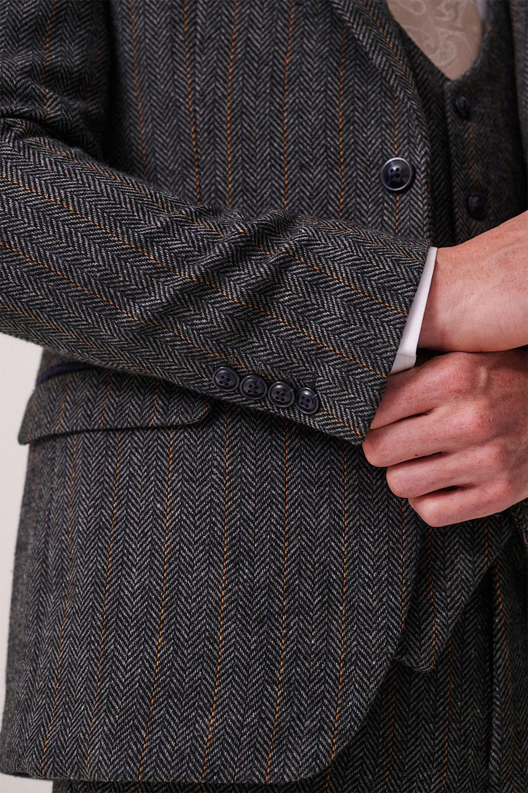 Marc Darcy Dominic Jacket - Blue Grey Tweed Blazer