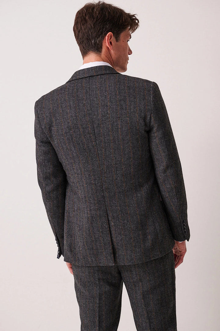 Marc Darcy Dominic Jacket - Blue Grey Tweed Blazer