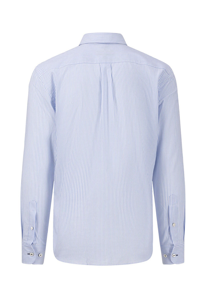 Fynch-Hatton Long Sleeve Blue & White Shirt