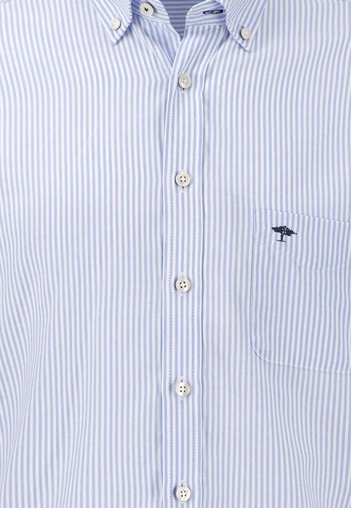 Fynch-Hatton Long Sleeve Blue & White Shirt