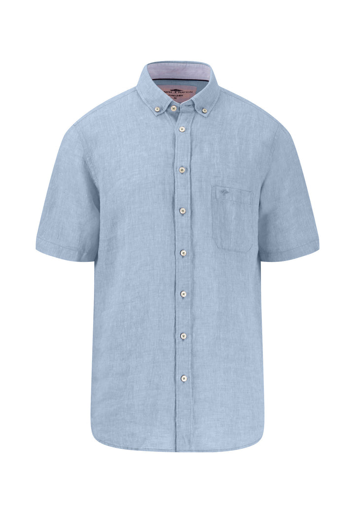 Fynch-Hatton Short Sleeve Linen Shirt Summer Breeze