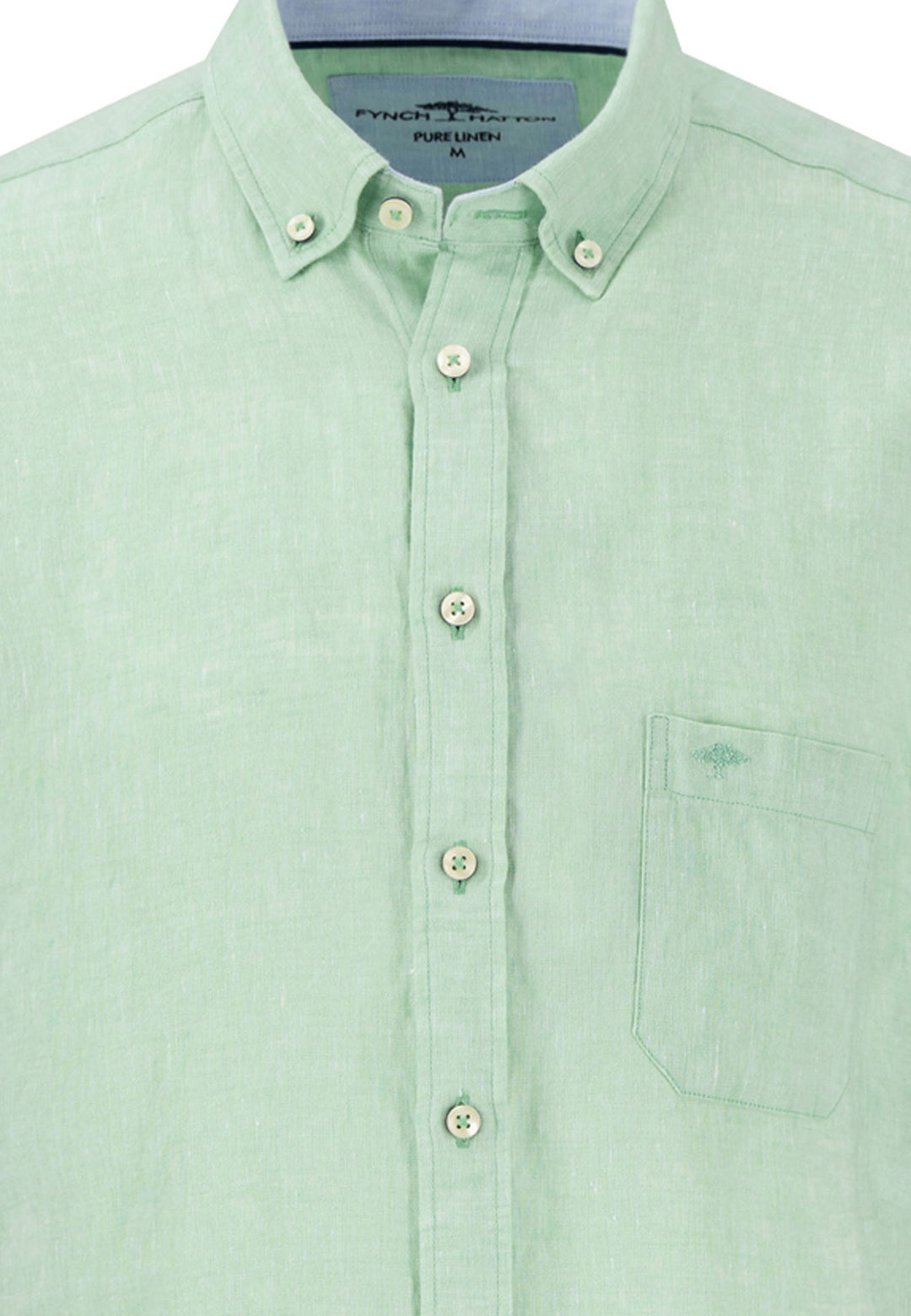 Fynch-Hatton Short Sleeve Linen Shirt Turf Green
