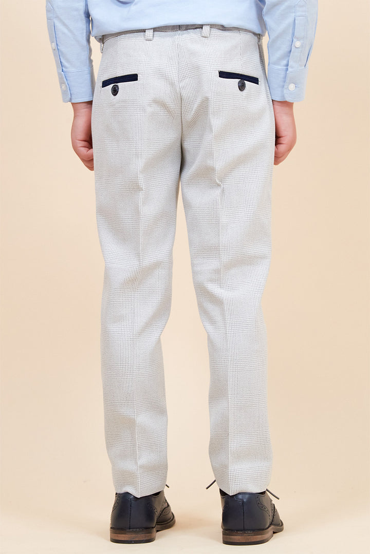 Marc Darcy Bromley Stone Check Boys Three Piece Suit