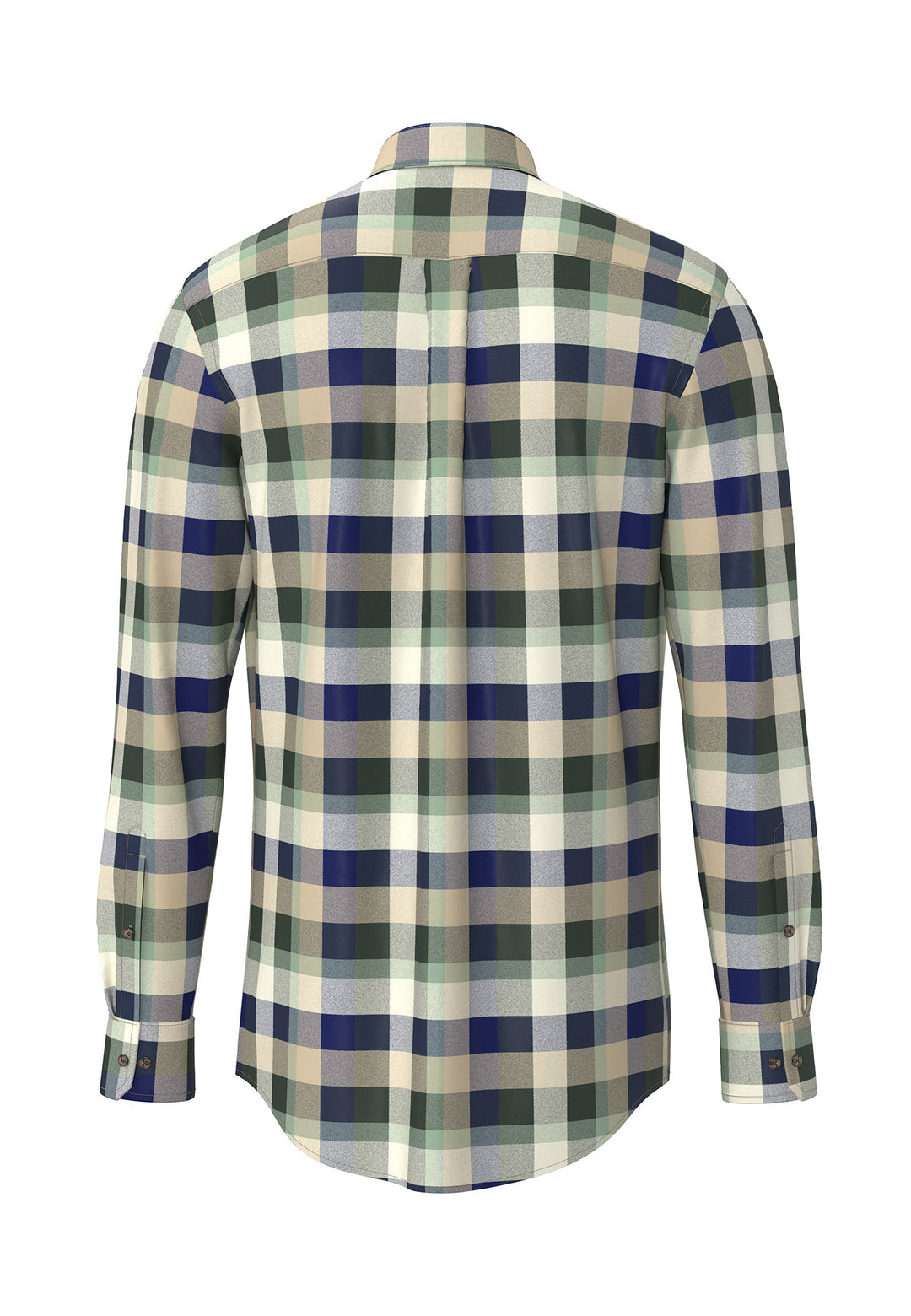 Fynch-Hatton Long Sleeve Blue & Green Check Shirt