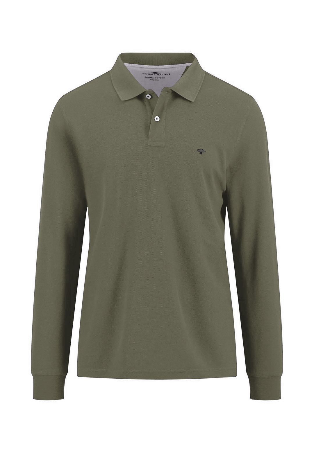 Fynch-Hatton Long Sleeved Polo Top - Green