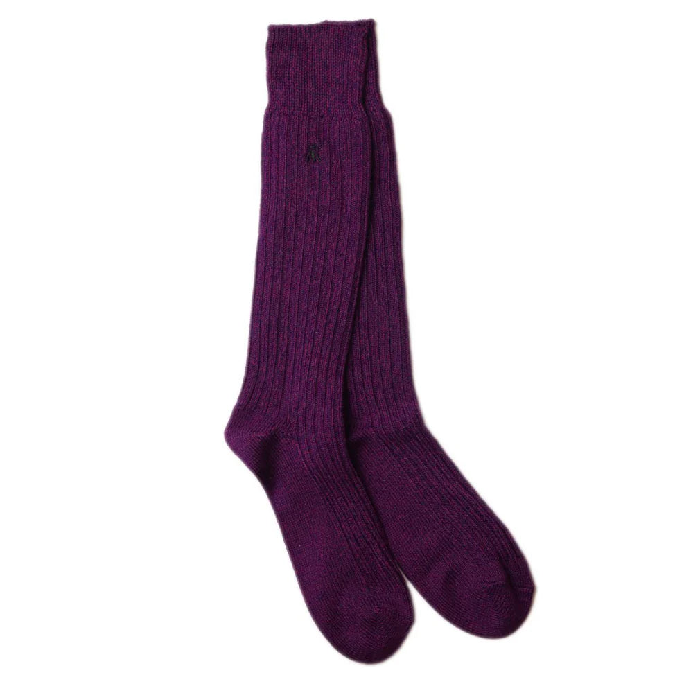 Swole Panda Bamboo Boot Socks- Deep Purple