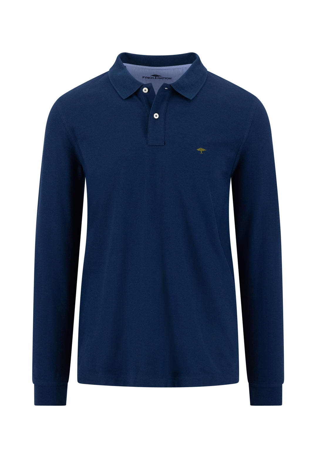 Fynch-Hatton Long Sleeved Polo Top - Navy