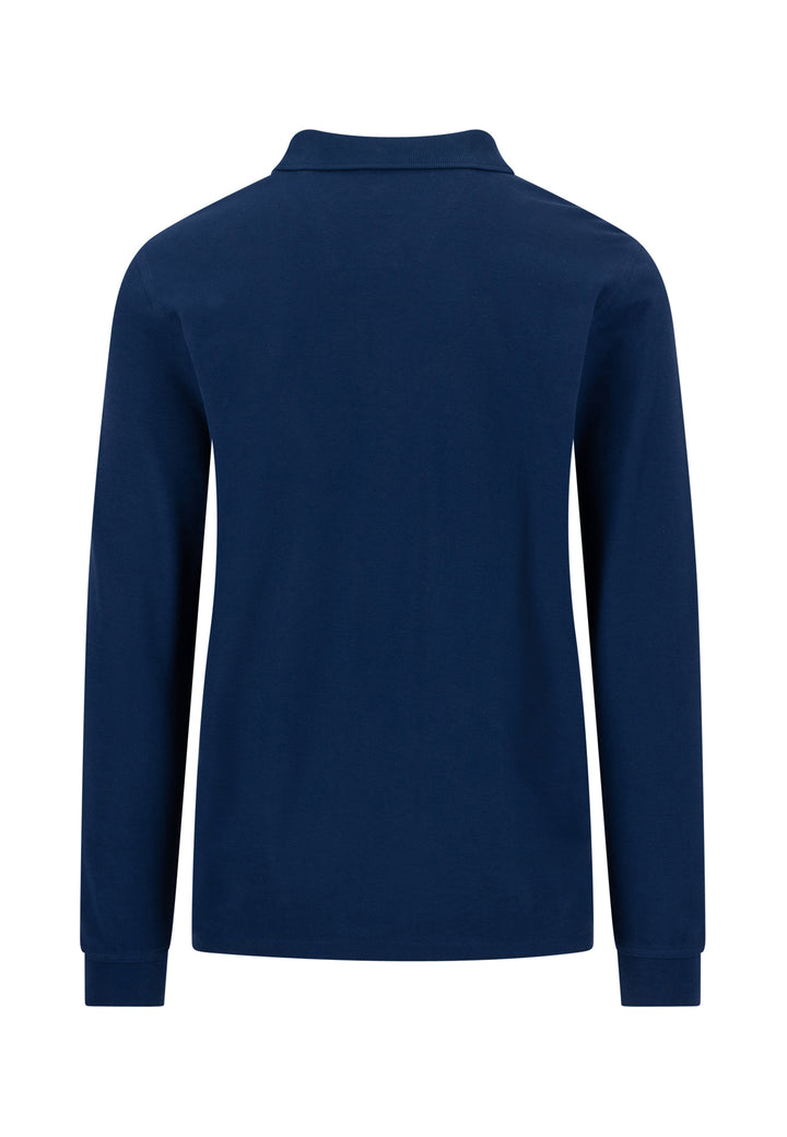 Fynch-Hatton Long Sleeved Polo Top - Navy