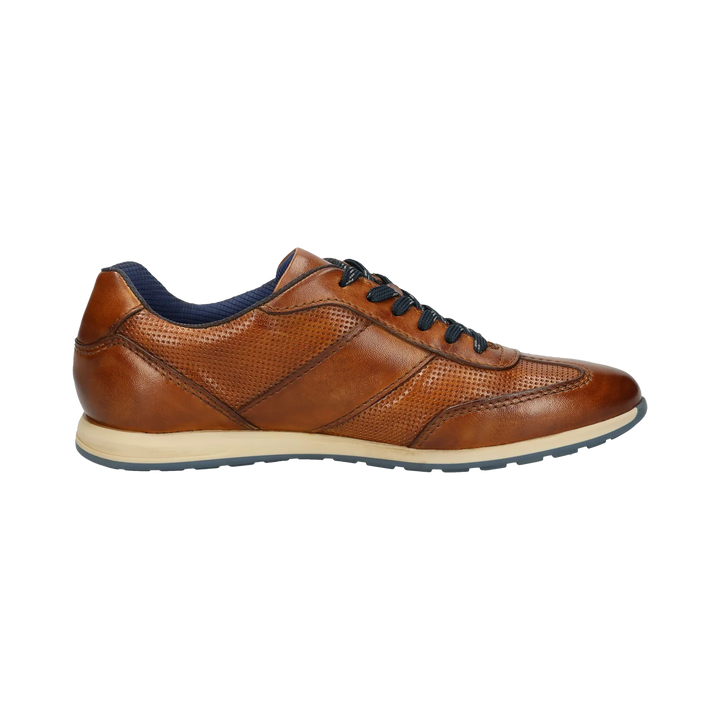 Bugatti Cognac Leather Stripe Trainer