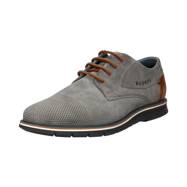 Bugatti Leather and Suede Lace Up Grey Shoe