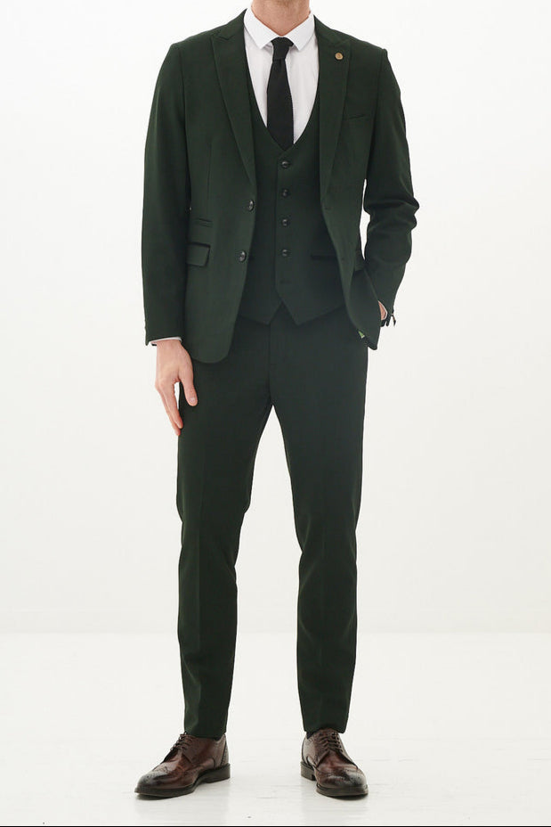 Marc Darcy Bromley Check Olive Green Trousers