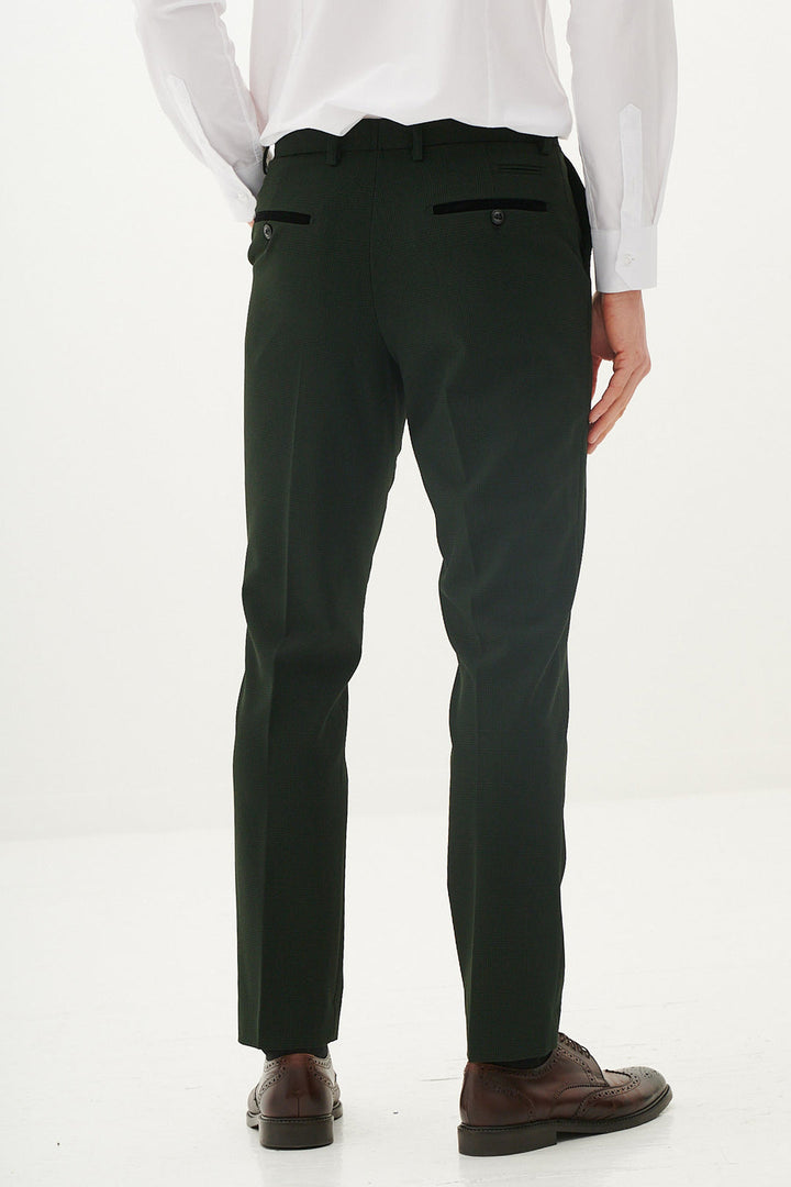 Marc Darcy Bromley Check Olive Green Trousers