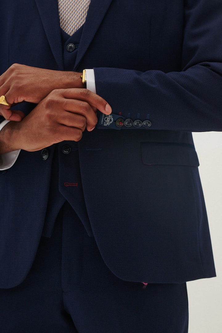 Marc Darcy Bromley Navy Check Jacket